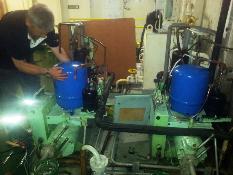 Compressor repair in progress