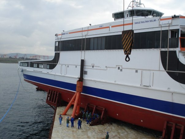 Ferry during lifting